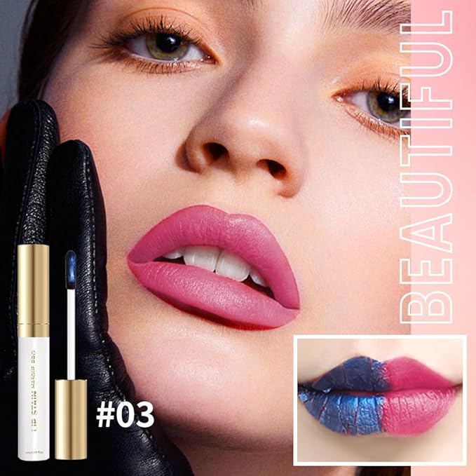 Lip Liner - Peel Off Lip Stain | Long Lasting Matte Lip Tattoo | Transfer Proof, Hydrating Formula with Hyaluronic Acid & Vitamin E | Vegan & Cruelty-Free | for All Skin Types(3#Rosy Red)