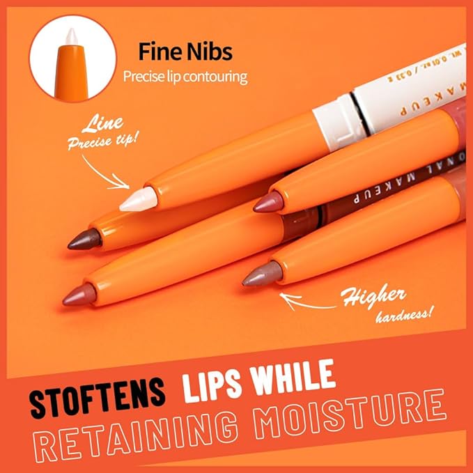 Retractable Lip Liner Pencil for Shaping & Sculpting Lips,Creamy Matte Gel Crayon Lip Liner Pencil delineador de labios,Long Lasting Waterproof Lipstick LipLiner (01#, 1 Count (Pack of 1))
