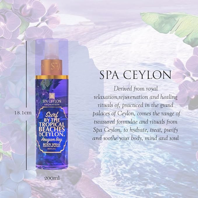 SPA CEYLON Arugam Bay Body Spray for Women | Refreshing Summer Fragrance Spray | Floral Scent, 200ml
