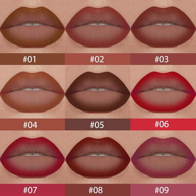 2Pcs Gradient Matte Lipstick Crayon Lip Liner pencil, Flawless Contour Gradual Ombre Effect lips Pencil, for Women Long Lasting Waterproof Smudge Proof Lipsticks Pencil 04#+05#