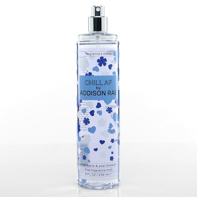 Addison Rae Chill Body & Hair Mist for Women - Floral Woody Feminine Scent - Body Spray Pear Blossom, Apple, Sandalwood, Musk - Long-Lasting, Everyday Wear Fragrance for Her - Vegan,Cruelty Free - 8oz