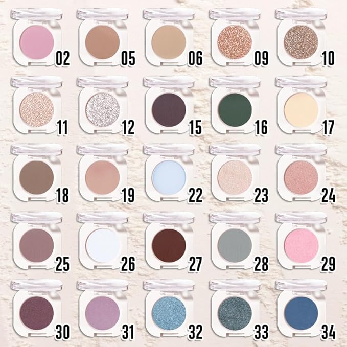 Smoky Beige Matte Eyeshadow Palette for Women, Single Monochrome Eye Shadow Makeup, Shiny Pressed Powder, Blendable Natural sombras para ojos, Holographic,Vegan,Travel -17