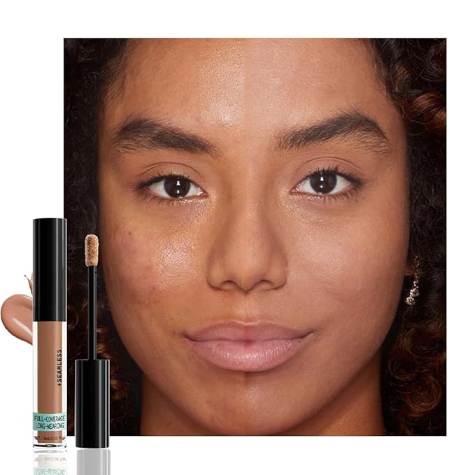 Liquid Concealer Makeup, Natural Coverage for Older Women, Under Eye Brightener Full Coverage Concealer for Dark Circles, Lightweight, Covers Oil-Free, Vegan & Cruelty-Free, 08 Honey Begie
