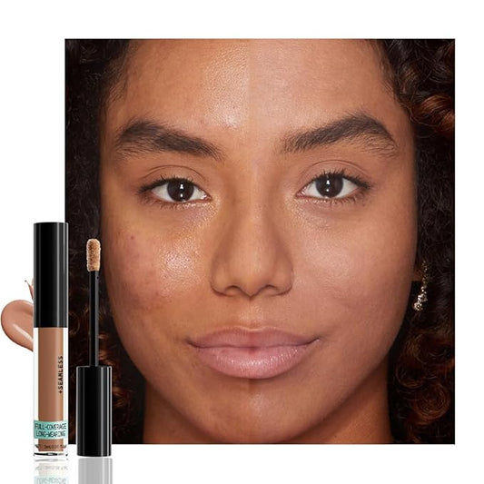 Liquid Concealer Makeup, Natural Coverage for Older Women, Under Eye Brightener Full Coverage Concealer for Dark Circles, Lightweight, Covers Oil-Free, Vegan & Cruelty-Free, 08 Honey Begie