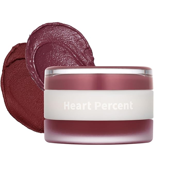 Heart Percent Dote On Mood Custom Lip & Cheek, Matte (Fog Pot) + Glow (Shine Balm) Dual Type Multi-use Blush & Lip Tint [#07. Geek & Plum]