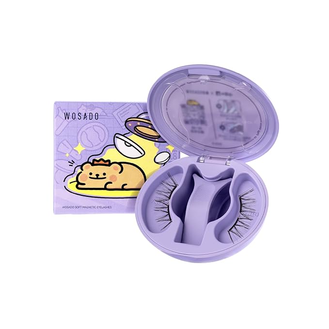 Soft Magnetic Eyelashes Kit with Applicator, No.18 Velvet Black BearisBug, Reusable Glue-free Wispy Magnetic Lashes, Cruelty-free False Lashes, Waterproof, Lightweight, Suit for Heavy Makeup