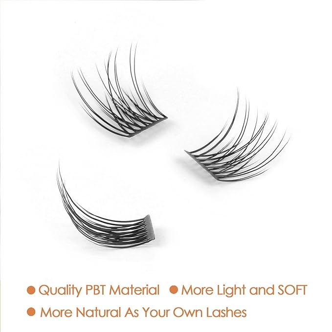 Lash Clusters, DIY Eyelash Extension, 40 Clusters Reusable Individual Lashes, Natural Wispy Individual Eyelash Clusters for Home Eyelash Extensions (Natural-10mm)