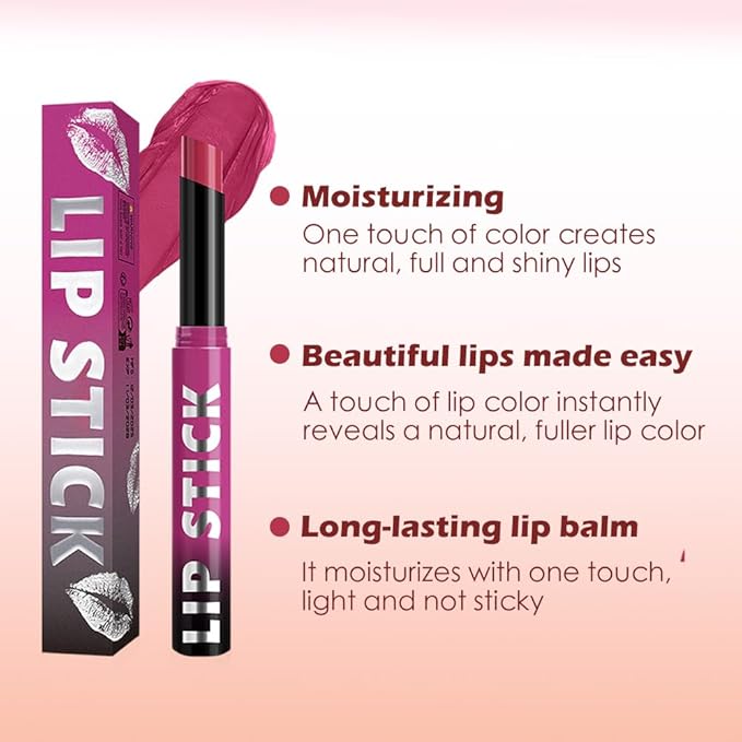 4Pcs Matte Lipstick Set for Women, Hot Pink Orange Red Maroon Plum Purple LIpstick Lip Balm, Long Lasting Waterproof Transfer-Proof Vegan Lip Gloss Products Makeup All-Day Formula SetA02
