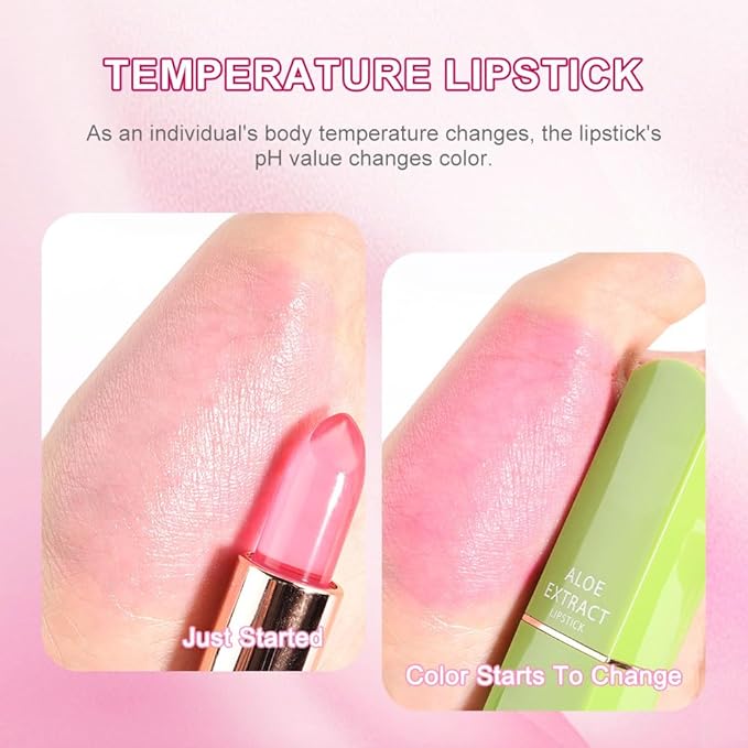Jelly Color Changing Lipstick Queen,Mood Moisturizer Long Lasting Lip Care Lip Balm Magic Waterproof Lip Gloss Glossly Makeup Lipstick Set for Women (1pc dancing fuchsia)
