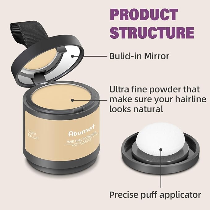 Hairline Powder Instantly Conceals Hair Loss, Root Touch Up Hair Color Powder, Hair Toppers for Women Men, Hair Fibers for Thinning Hair, Root Cover Up lasting 24 hours (Light Blonde, 0.35)