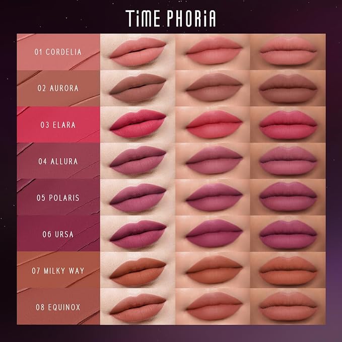 NEBULA VELVET LIP CREAM-Long Lasting Lip Stain, Waterproof and Transferproof Lip Tint, Matte Finish, Smooth Out Lip Lines, Lightweight & High Coverage, Stocking Stuffers (03 ELARA)