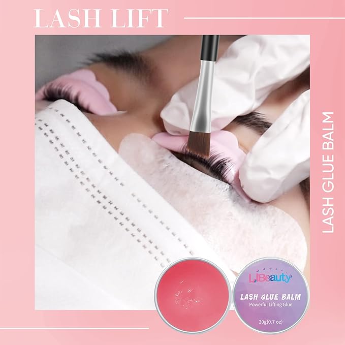 Libeauty Lash Glue Balm Lash Lift Adhesive 0.71Oz/20G Strong Sticky Fruit Flavor Eyelash & Eyebrow Perm Glue Balm for Long Lasting Individual Brow Lamination Gel