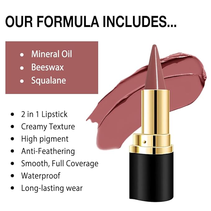 Kaely 3Pcs Gradient Matte Lipstick Lip Liner Pencil Set for Women, 2in1 Flawless Contour Gradual Ombre Effect Lip Pencil Makeup Waterproof, labiales mate 24 horas originales, 11+16+18