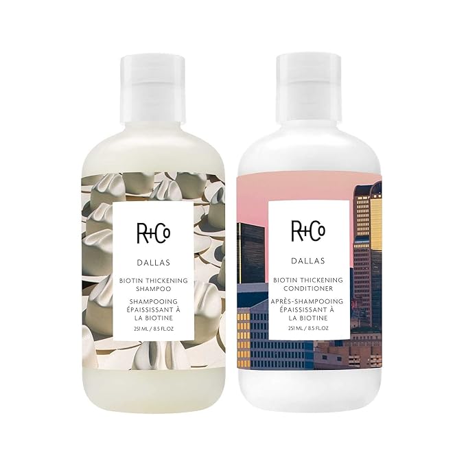R+Co Dallas Biotin Thickening Shampoo + Conditioner Kit | Thickens, Nourishes + Strengthens | Vegan + Cruelty-Free | 8.5 oz (Pack of 2)