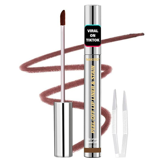 Lip Stain - Lip Stain Peel Off | Waterproof, Transfer-Resistant, Smudge-Proof | Precise Application, One-Peel Finish | Long Lasting Lip Liner Stain for All-Day Color Hold（dark brown）