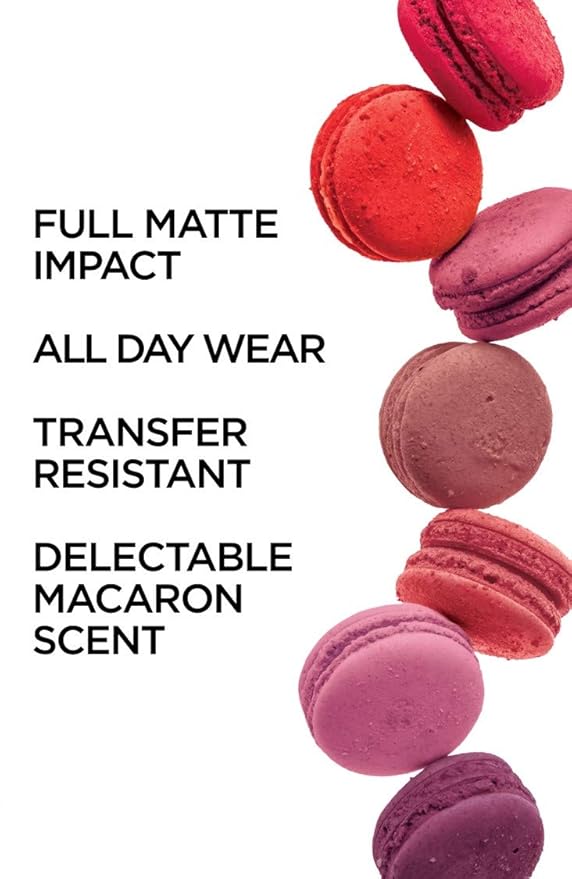 L’Oréal Paris Makeup Infallible Pro Matte Les Macarons Scented Matte Liquid Lipstick, Highly Pigmented, Longwear, Waterproof and Smudge Proof, Mademoiselle Mango, 0.21 fl; oz.