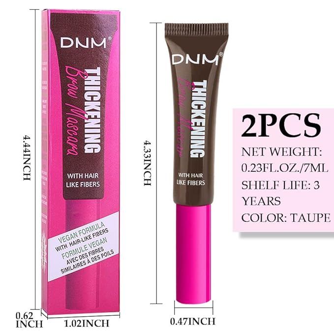 Kaely 2Pcs Thickening Brow Mascara,Tinted Eyebrow Gel Waterproof,Eyebrow Color Makeup,Brow Fast Sculpt,Vegan,Cruelty Free,maquillaje gel para cejas a prueba de agua,07 Espresso