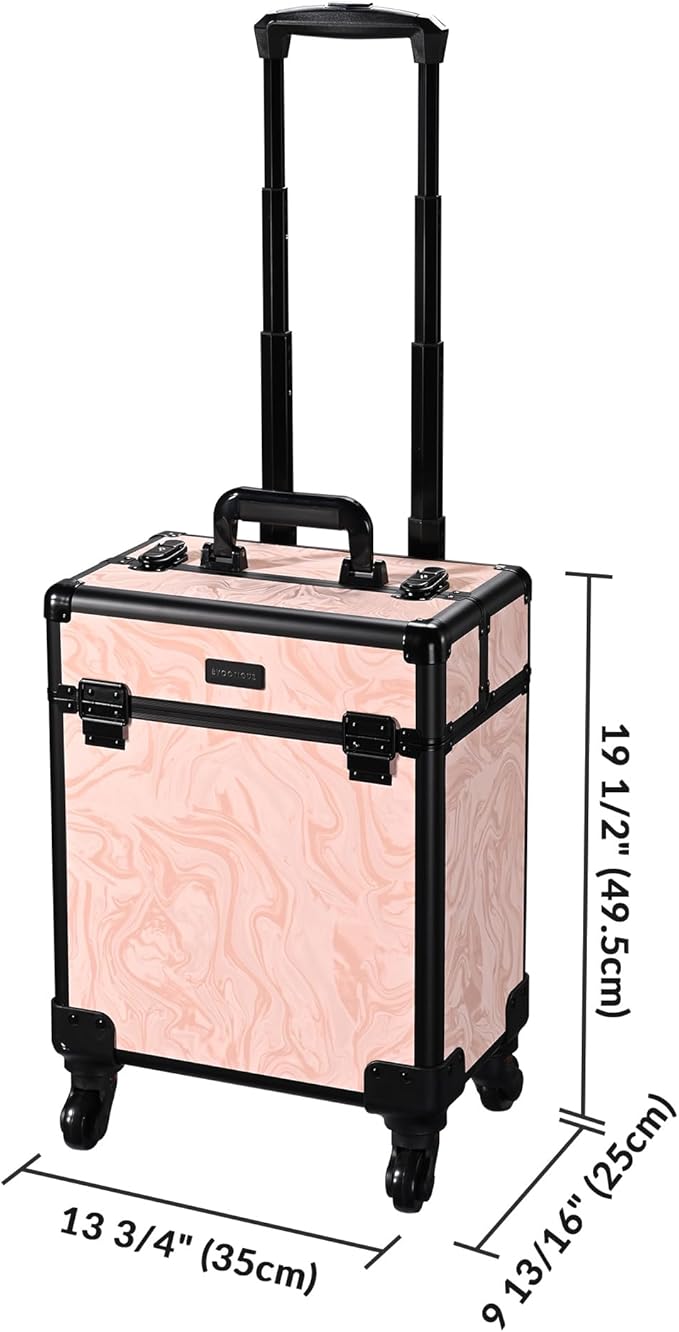 BYOOTIQUE Makeup Trolley on Wheels Esthetician Rolling Case Hair tool Travel Bag Lash Storage Barber Tool Box for Nail Bar Beauty Salon Cosmetologist Manicurist Hairstylist.CoyoteButtes Dusk