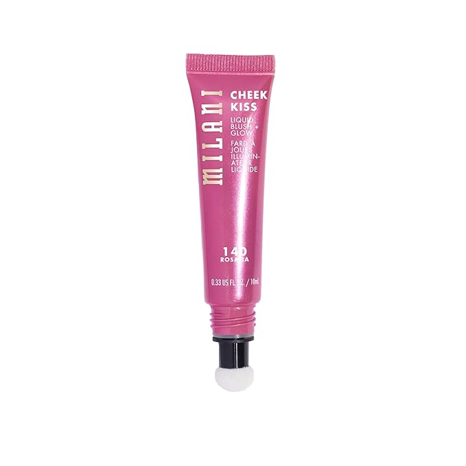 Milani Cheek Kiss Liquid Blush + Glow, Creamy 2-in-1 Blush for Cheeks and Highlighter Makeup for Dewy, Radiant Finish - 140 Rosalia