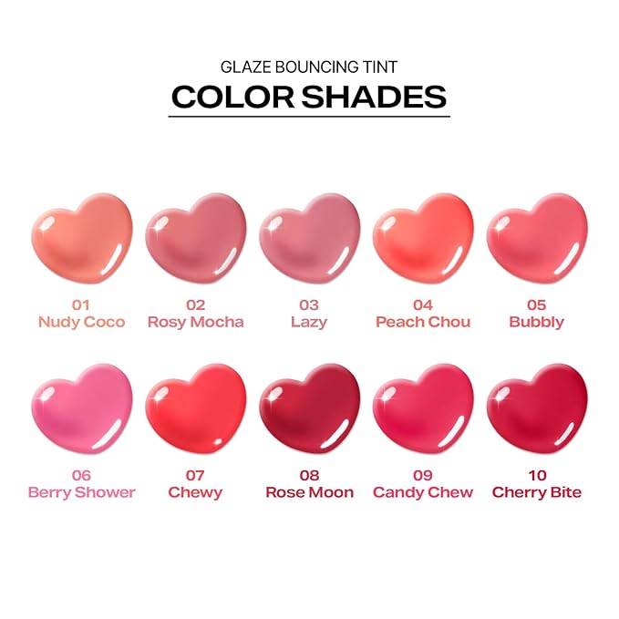 2aN Glaze Bouncing Tint – Lightweight, Moisturizing Lip Tint with High-Shine Finish, Smooth, Light Plumping, Comfortable Wear, Korean Makeup (Candy Chew, 0.16 oz)