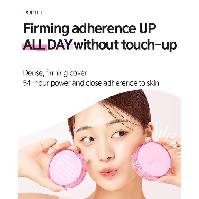 LALACHUU Tension DX Cushion Foundation Hydrating & Firming 54-Hour Long-Lasting Coverage, Matte Glowy Hyaluronic Acid, Collagen, Made in Korea, for All Skin Types (19 Clear Vibrant, 0.52 Oz)