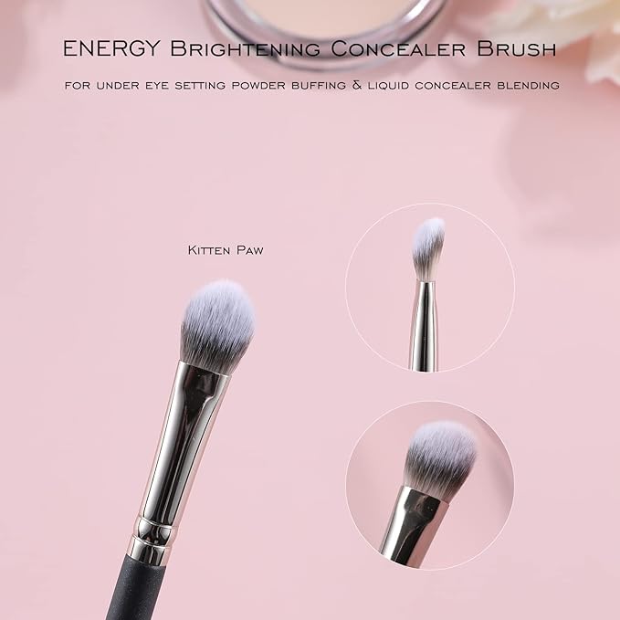 ENERGY Foundation Brushes Professional Brightening Concealer Brush Slant Angled Nose Contour Brush for Eyebrows Eyeshadow Concealer Highlighter Blending Liquid Cream Powder Makeup 270/274/270S