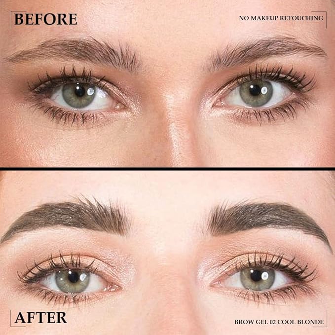 Kaely Thickening Brow Mascara,Tinted Eyebrow Gel Waterproof,Eyebrow Color Makeup,Brow Fast Sculpt,Vegan,Cruelty Free,maquillaje gel para cejas a prueba de agua,02 Cool Blonde
