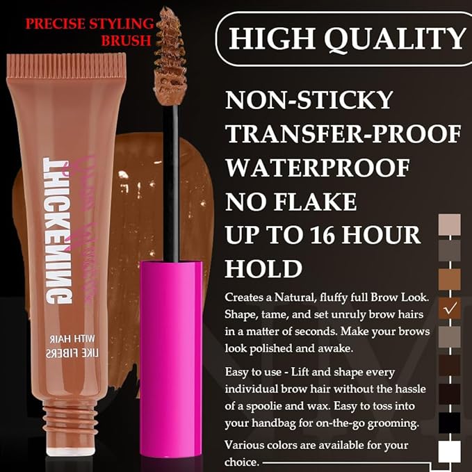 Kaely Thickening Brow Mascara,Tinted Eyebrow Gel Waterproof,Eyebrow Color Makeup,Brow Fast Sculpt,Vegan,Cruelty Free,maquillaje gel para cejas a prueba de agua,04 Rich Auburn