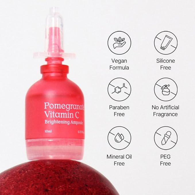 Vitamin C Brigntening Serum (10ml / 0.33 Fl oz) 1ea | Dark Spot Care, Radiant Glow, Glass Skin, Multi-Vitamin Complex, Pomegranate Water, For Sensitive Skin, NDP