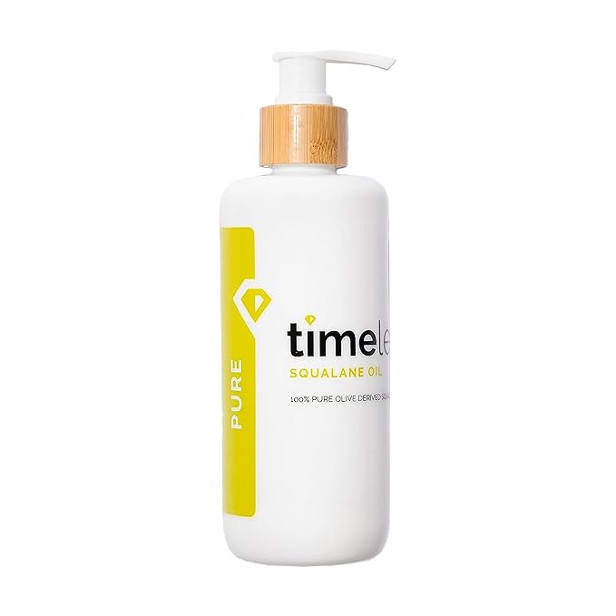 Timeless Skin Care Squalane Oil 100% Pure - Plant-Based Face Oil - Fragrance-Free - For Dry Skin - Moisturizing - 8 oz