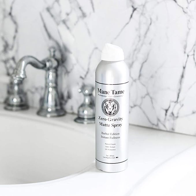 MANE TAME Zero-Gravity 7oz Matte Finish Spray - Adds Instant Fullness, Volume, Texture, and UV Protection for Thicker, Styled Hair