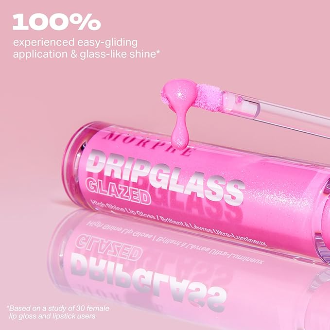 MORPHE Dripglass High Shine Lip Gloss - Semi-Sheer or Full Coverage Lip Color with Glass-Like Shine and Nonsticky Finish - Infused With Squalane & Vitamin E - Opalescent Orchid (0.13 Fl Oz)