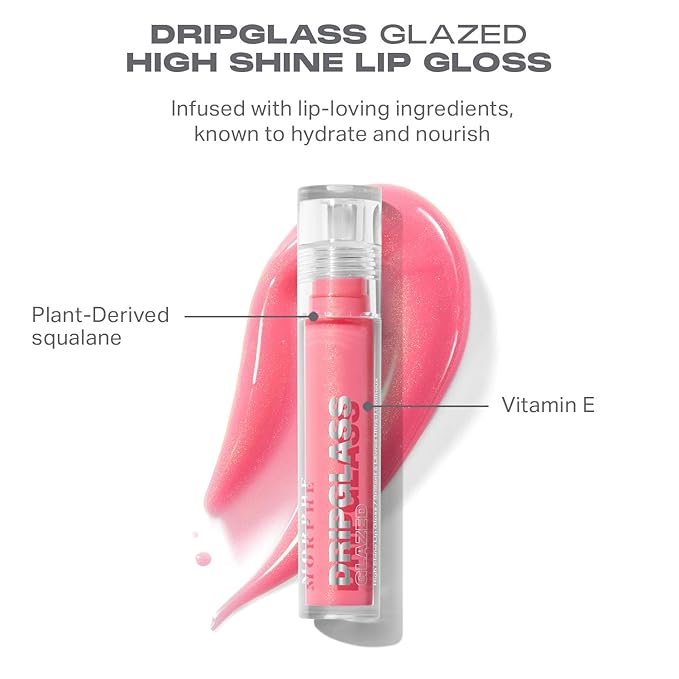 MORPHE Dripglass High Shine Lip Gloss - Semi-Sheer or Full Coverage Lip Color with Glass-Like Shine and Nonsticky Finish - Infused With Squalane & Vitamin E - Unbreakable Brick (0.13 Fl Oz)