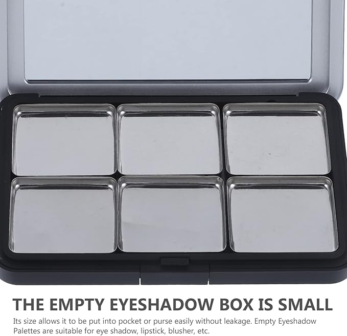 Minkissy Empty Eyeshadow Palette Magnetic Makeup Palette with Mirror Refillable Eyeshadow Palette Empty Lipstick Pallet Empty Eyeshadow Pans for Eyeshadow Lipstick Blush Powder, 2PCS
