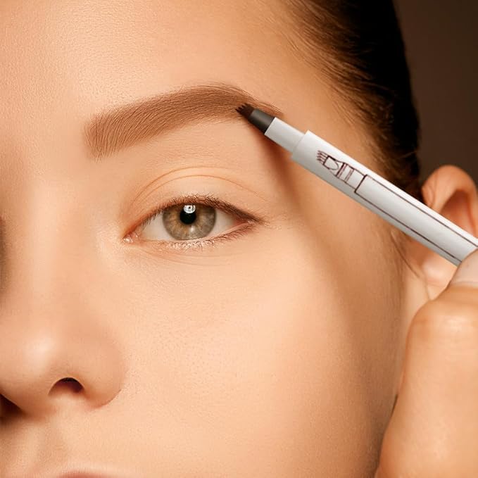 2025 Upgrade Waterproof Brow Pencil with Micro-Fork Tip,3D Magic Eyebrow Pencil 4-Head Split Waterproof Long-lasting Eyebrow Pencil,Natural Makeup Fine Stroke Eyebrow Tattoo Pencils (Dark Brown)