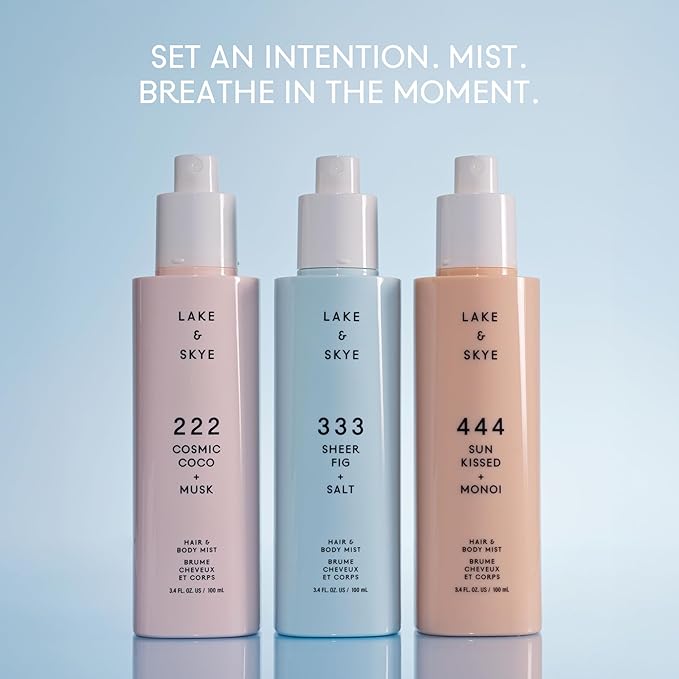 Lake & Skye 222 Cosmic Coco + Musk Hair & Body Mist 3.4 Fl Oz (100 mL), White Musk, Coconut Milk, Macaron Sugar, Hydrating, Softening