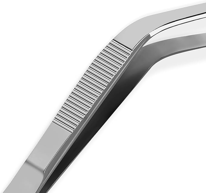 Luca Ear Adson Bayonet Shape Tweezer Forceps Stainless Steel (Tissue 1x2 Teeth Luca Ear, 5")