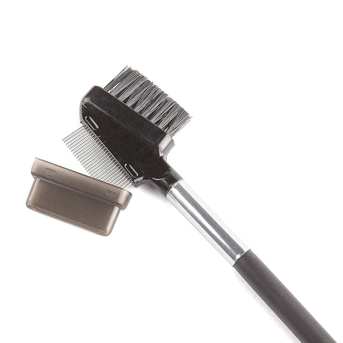 Beauty7 Eyelash Brush Eyebrow Brush Spoolie Brush Eyelash Resuable Dual Comb Stainless Steel Teeth Mascara Applicator Makeup Tool Eyebrow Eyelash