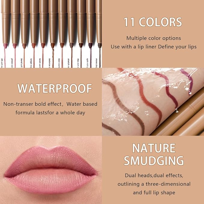 Matte Crayon Lip Liner Pencil, Espresso Martini Lip Liners Lipstick For Women, Plump Creamy Formula With Silicone Smudger for Define Contours & Sculpting Lip, Cruelty-Free, 0.75g/0.026oz