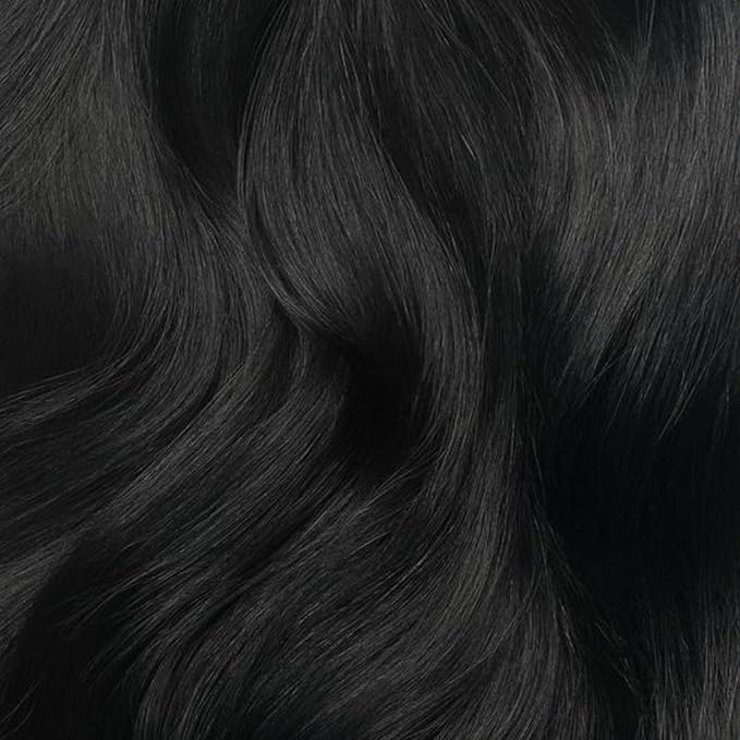 Luxy 100% Remy Human Hair - Seamless Clip-In Hair Extensions - Multi-Dimensional Color for Natural Blending, Adds Volume & Length 160 grams 16" Jet Black Seamless