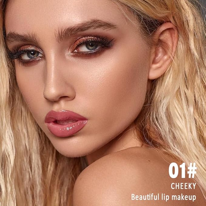 Kaely Longwear Shine Lipstick for Women, Highly Pigmented Liquid Lip Color Makeup, Non-Transfer Lip Gloss Stain Waterproof Smudge Proof 24 Hour, Glossy Finish, Vegan & Cruelty-free, 01 CHEEKY