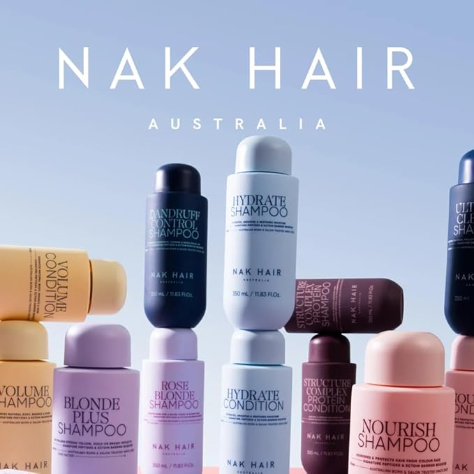 NAK Signature Hydrate Shampoo 350ml - Moisturizing Sulfate-Free Cleanser- Hydrates, Restores & Smooths Color-Treated Hair with Coconut Oil & Peptides - Vegan & Cruelty-Free