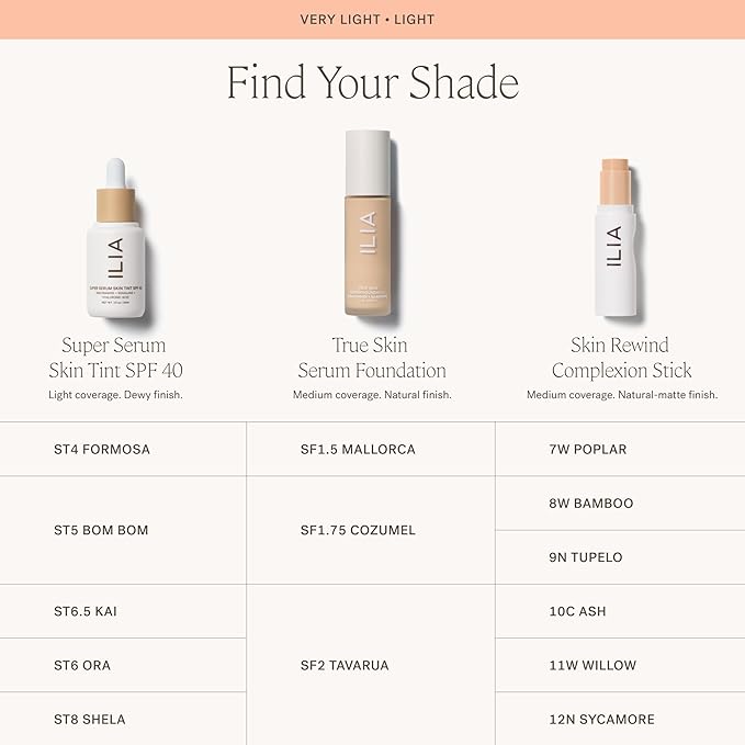 ILIA - Skin Rewind Complexion Stick - Foundation + Concealer + Skincare | Non-Toxic, Vegan, Cruelty-Free, Clean Makeup (10C - Ash, 0.35 oz | 10 g)