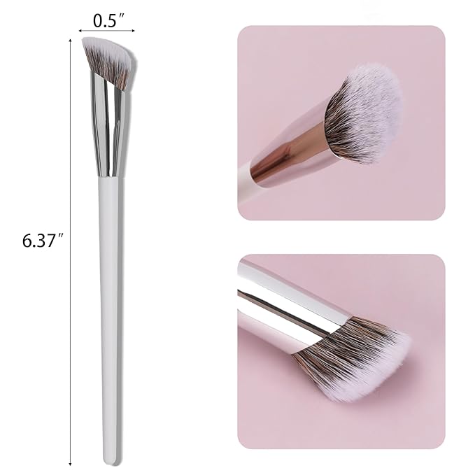 4 Pcs Under Eye Concealer Brushes, Soft Precision Nose Contour Brush Angled Concealer Makeup Brush