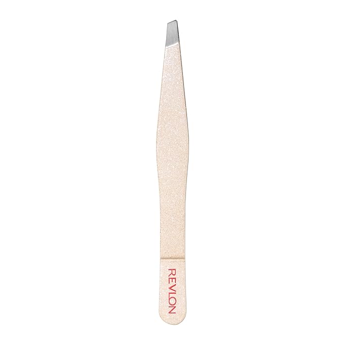 Revlon Designer Series Slant Tweezer, High Precision, Made With Long Lasting Stainless Steel, Stocking Stuffer for Women, 1 Count