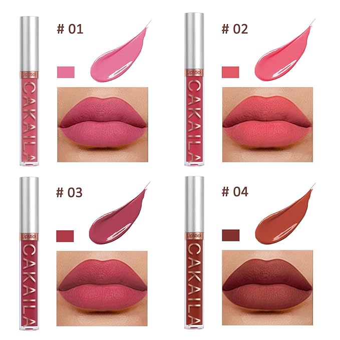 9 Pcs Liquid Lipsticks and Lip Lacquer Set Matte Rich Red Colors Lipstick for Women with Waterproof and Long-Lasting