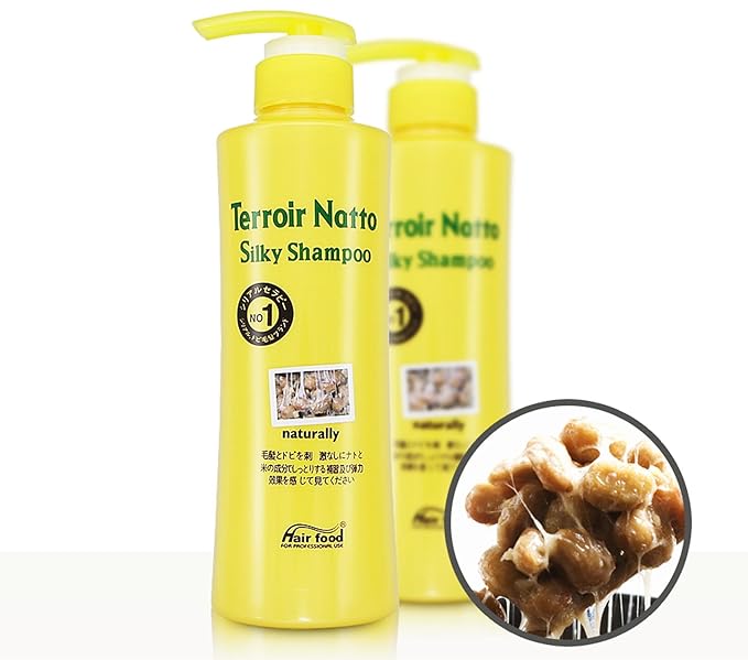 Terroir Natto Silky Shampoo with Natto & Rice Bran Oil, Moisturizing and Nourishing for Smooth Hair, Gentle Formula_16.90 fl oz (500ml)_1ea