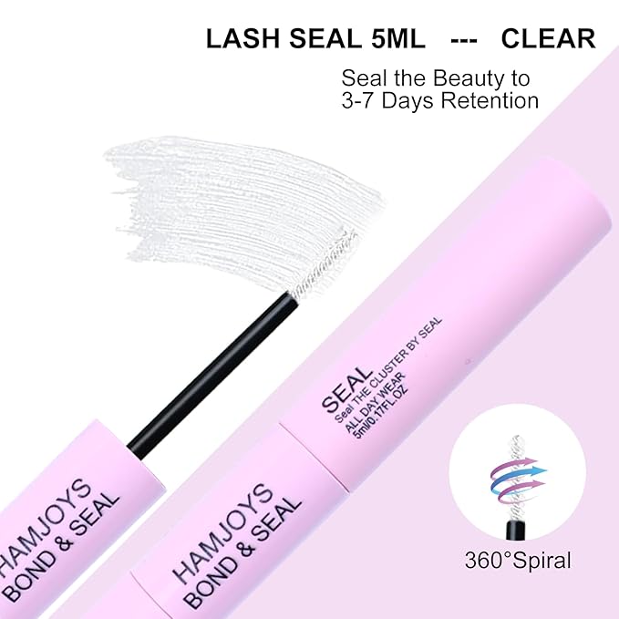 Lash Bond and Seal Waterproof 3-IN-1 Lash Remover for Lash Extensions Lash Glue for Eyelash Clusters DIY Eyelash Extension Remover Lash Cluster Glue Kit Eyelash Remover 15ml (Black)