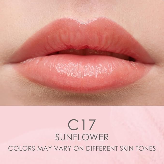 CATKIN Tinted Lip Balm Sheer Lip Stain Ultra Hydrating Lip Moistrurizer Lip Care with Vitamin E Nourishing For Cracked & Dry Lips 0.12 oz C17 SUNFLOWER - Coral