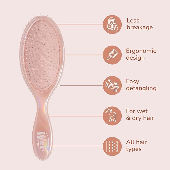 Wet Brush Original Detangler & Mini Hair Brush Gift Pack, Bronze (Iridescence Icon) - IntelliFlex Bristles - Detangling Brush Glides Through Tangles For All Hair Types (Wet & Dry), Limited Edition